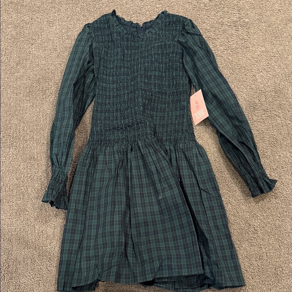 Ivy City Co Green Plaid womans Dress XS